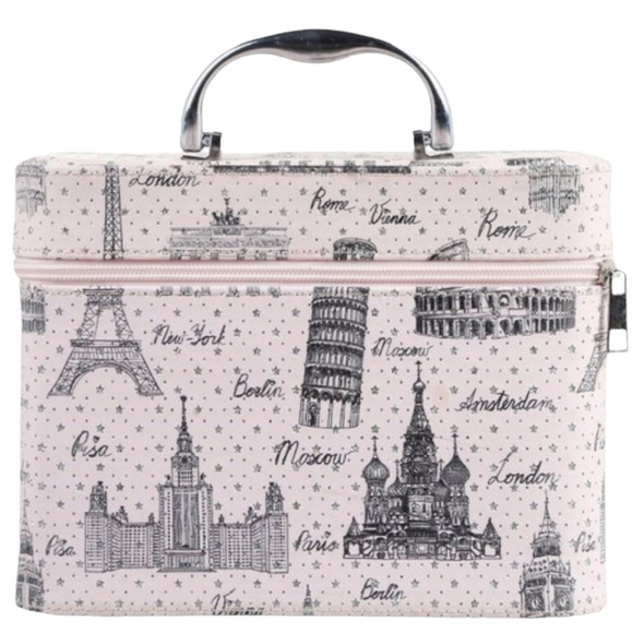 Imoshion Bags Nwt Imoshion Paris Glitter Print Train Case Pink